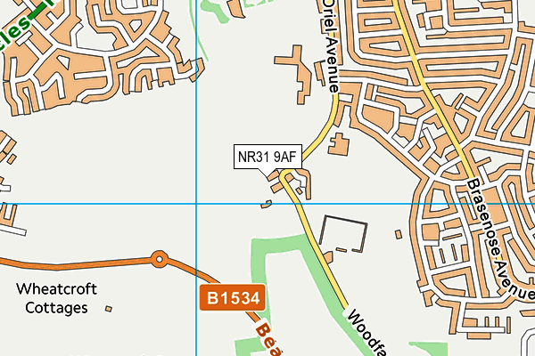 NR31 9AF map - OS VectorMap District (Ordnance Survey)
