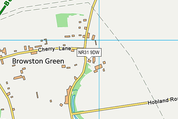 Browston Hall Country Club map (NR31 9DW) - OS VectorMap District (Ordnance Survey)