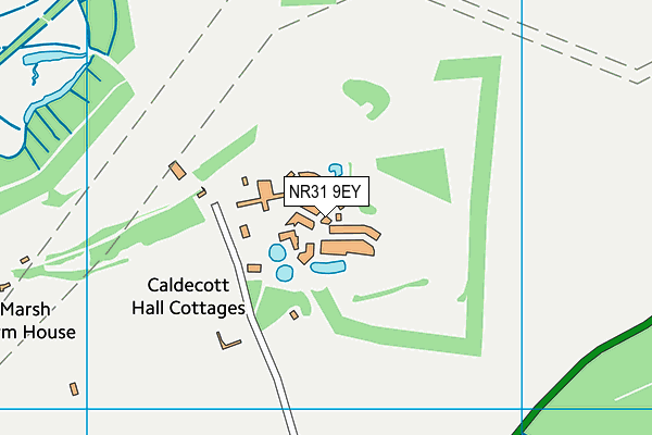 Caldecott Hall Golf And Leisure map (NR31 9EY) - OS VectorMap District (Ordnance Survey)