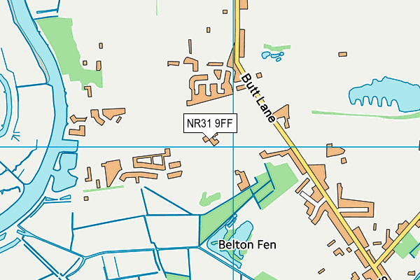 NR31 9FF map - OS VectorMap District (Ordnance Survey)