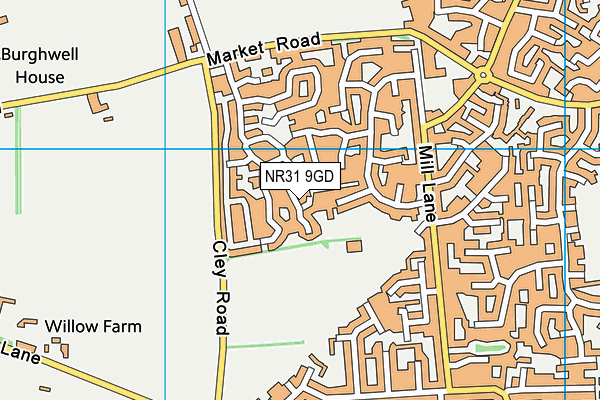 Mill Lane Playing Fields (Bradwell) map (NR31 9GD) - OS VectorMap District (Ordnance Survey)