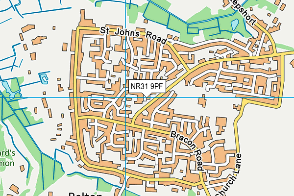 NR31 9PF map - OS VectorMap District (Ordnance Survey)