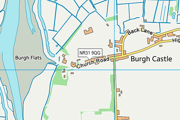 Burgh Castle Village Hall Playing Field map (NR31 9QG) - OS VectorMap District (Ordnance Survey)