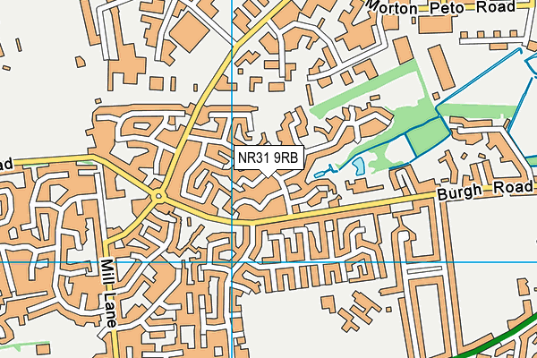NR31 9RB map - OS VectorMap District (Ordnance Survey)
