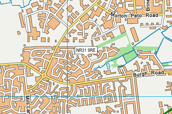 NR31 9RE map - OS VectorMap District (Ordnance Survey)