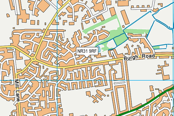 NR31 9RF map - OS VectorMap District (Ordnance Survey)