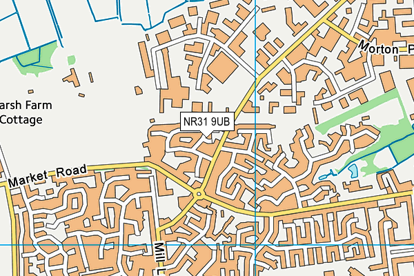 NR31 9UB map - OS VectorMap District (Ordnance Survey)