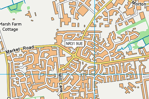 NR31 9UE map - OS VectorMap District (Ordnance Survey)
