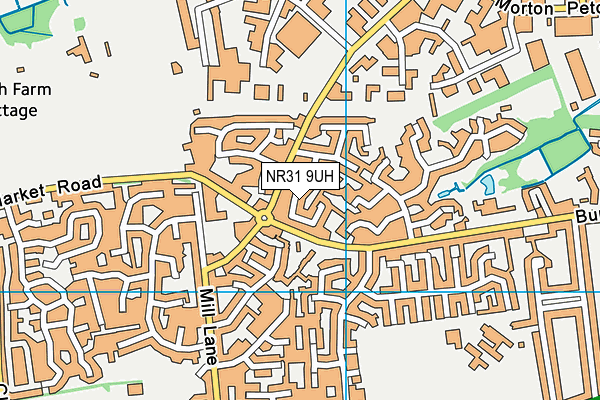 NR31 9UH map - OS VectorMap District (Ordnance Survey)
