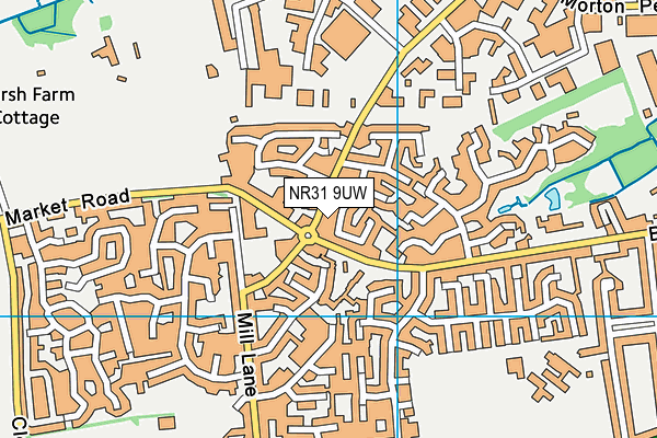NR31 9UW map - OS VectorMap District (Ordnance Survey)