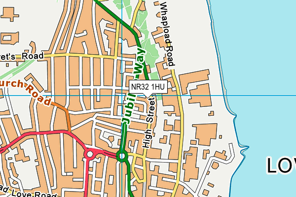 NR32 1HU map - OS VectorMap District (Ordnance Survey)