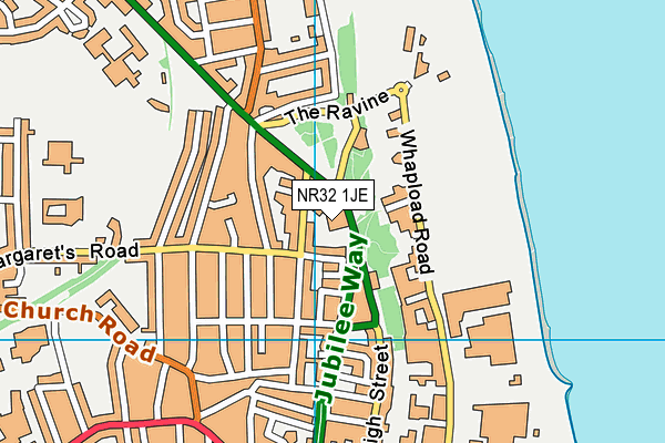 NR32 1JE map - OS VectorMap District (Ordnance Survey)