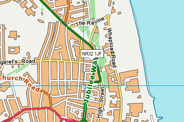 NR32 1JF map - OS VectorMap District (Ordnance Survey)