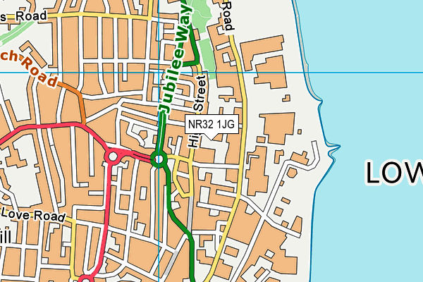 NR32 1JG map - OS VectorMap District (Ordnance Survey)