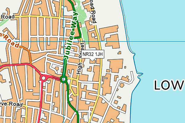 NR32 1JH map - OS VectorMap District (Ordnance Survey)