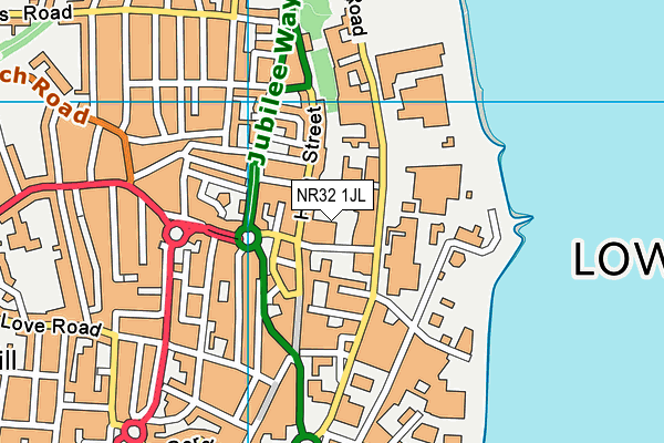 NR32 1JL map - OS VectorMap District (Ordnance Survey)