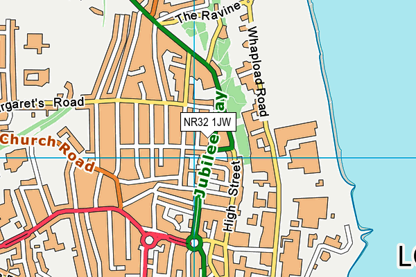 NR32 1JW map - OS VectorMap District (Ordnance Survey)