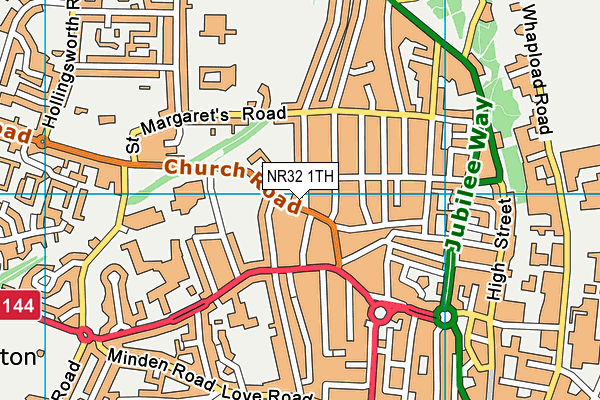 NR32 1TH map - OS VectorMap District (Ordnance Survey)