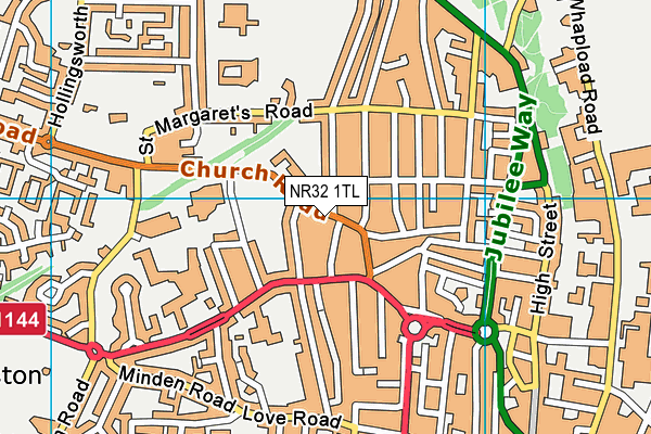 NR32 1TL map - OS VectorMap District (Ordnance Survey)
