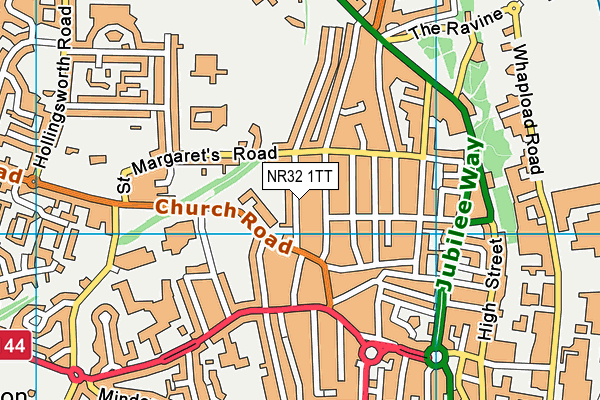 NR32 1TT map - OS VectorMap District (Ordnance Survey)
