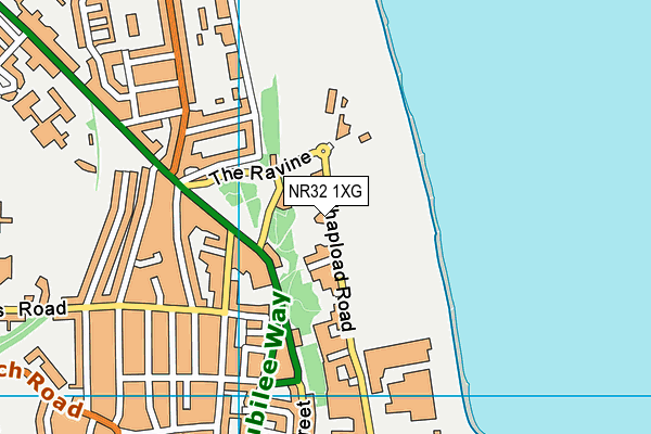 NR32 1XG map - OS VectorMap District (Ordnance Survey)
