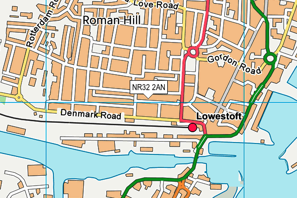 NR32 2AN map - OS VectorMap District (Ordnance Survey)