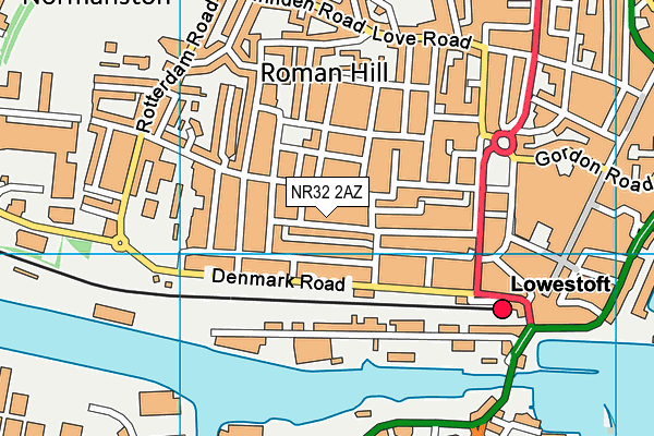 NR32 2AZ map - OS VectorMap District (Ordnance Survey)