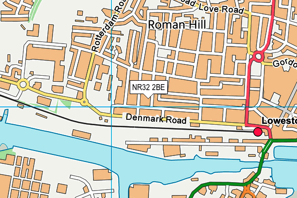 NR32 2BE map - OS VectorMap District (Ordnance Survey)