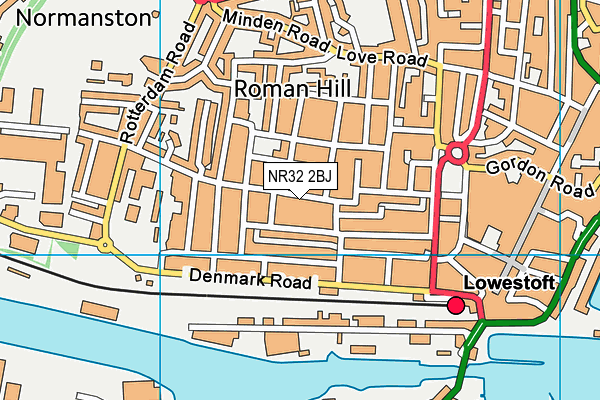 NR32 2BJ map - OS VectorMap District (Ordnance Survey)