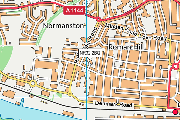 NR32 2BQ map - OS VectorMap District (Ordnance Survey)