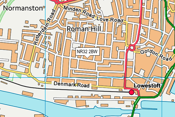 NR32 2BW map - OS VectorMap District (Ordnance Survey)