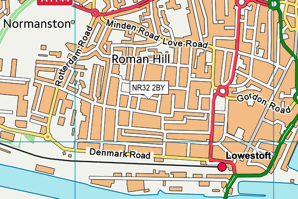 NR32 2BY map - OS VectorMap District (Ordnance Survey)