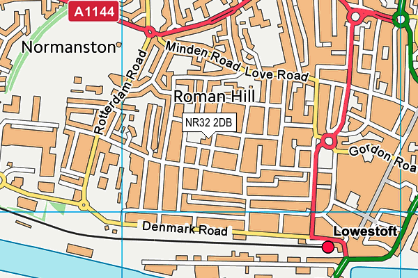 NR32 2DB map - OS VectorMap District (Ordnance Survey)