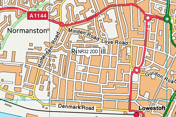 NR32 2DD map - OS VectorMap District (Ordnance Survey)