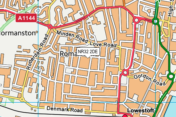 NR32 2DE map - OS VectorMap District (Ordnance Survey)