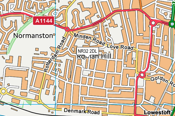 NR32 2DL map - OS VectorMap District (Ordnance Survey)