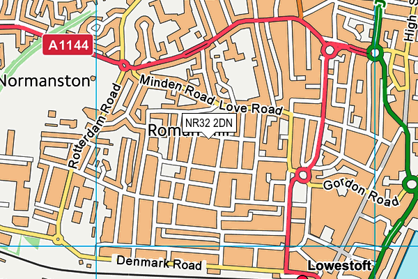 NR32 2DN map - OS VectorMap District (Ordnance Survey)