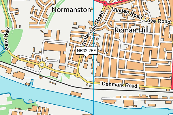 NR32 2EF map - OS VectorMap District (Ordnance Survey)