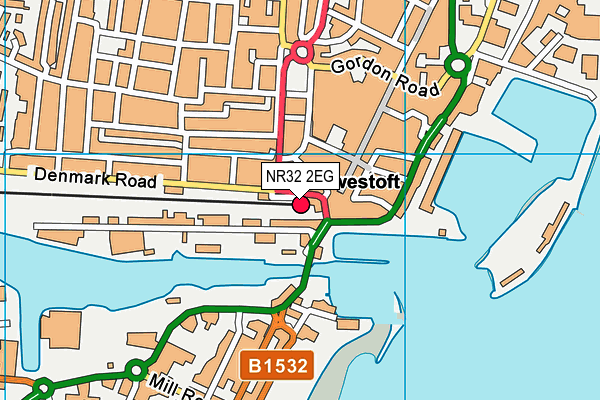 NR32 2EG map - OS VectorMap District (Ordnance Survey)