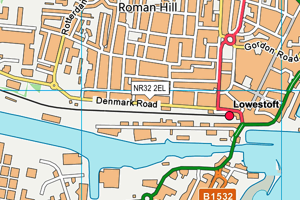 NR32 2EL map - OS VectorMap District (Ordnance Survey)