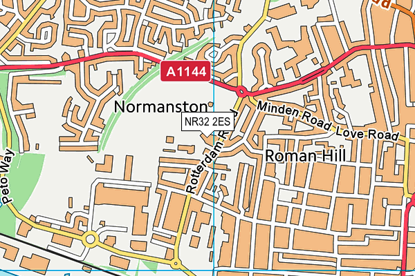 NR32 2ES map - OS VectorMap District (Ordnance Survey)