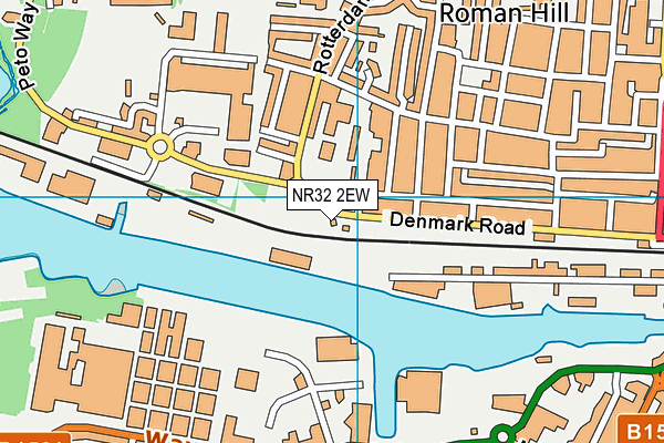 NR32 2EW map - OS VectorMap District (Ordnance Survey)