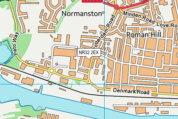 NR32 2EX map - OS VectorMap District (Ordnance Survey)
