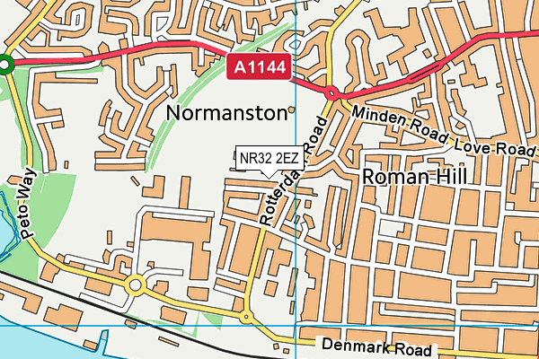 NR32 2EZ map - OS VectorMap District (Ordnance Survey)