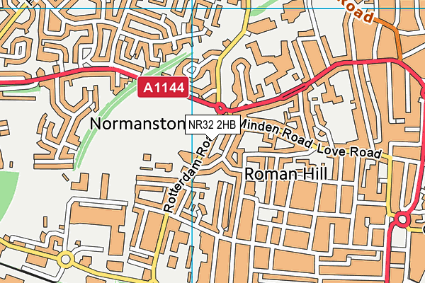 NR32 2HB map - OS VectorMap District (Ordnance Survey)