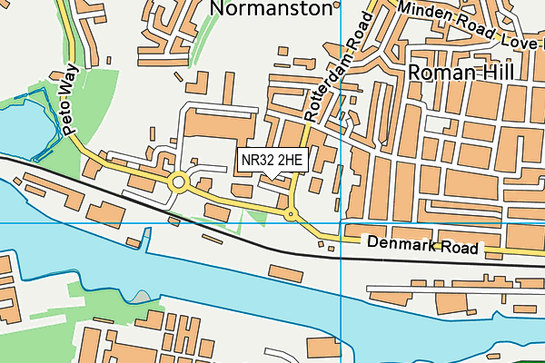 NR32 2HE map - OS VectorMap District (Ordnance Survey)