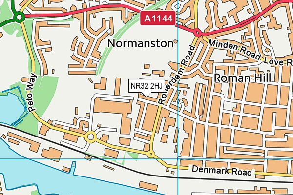 NR32 2HJ map - OS VectorMap District (Ordnance Survey)