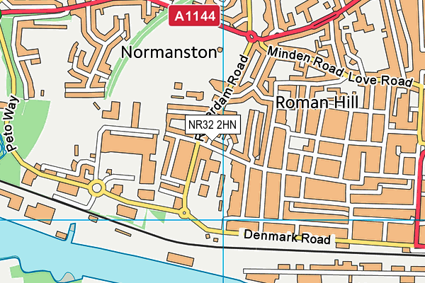 NR32 2HN map - OS VectorMap District (Ordnance Survey)