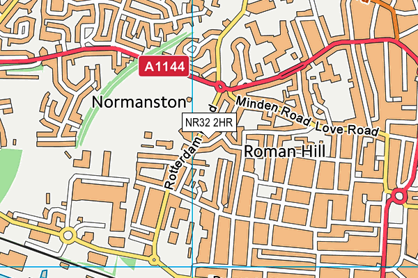 NR32 2HR map - OS VectorMap District (Ordnance Survey)