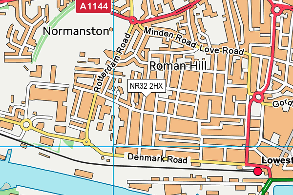 NR32 2HX map - OS VectorMap District (Ordnance Survey)